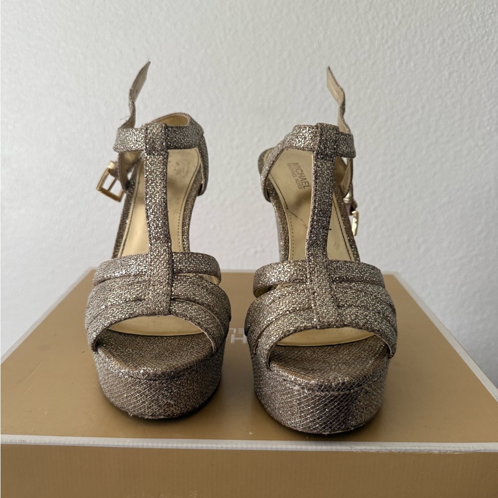 MICHAEL Michael Kors Gold Platform Shoes